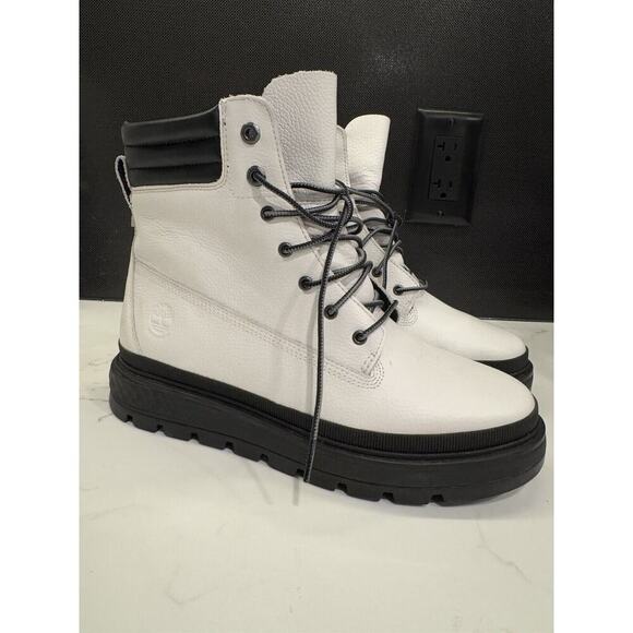 Timberland Shoes - Timberland Ray City White and Black Leather Waterproof Boots Womens US Size 8